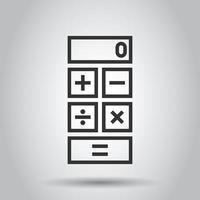 Calculator icon in flat style. Calculate vector illustration on white isolated background. Calculation business concept.