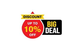 10 Percent BIG DEAL offer, clearance, promotion banner layout with sticker style. vector