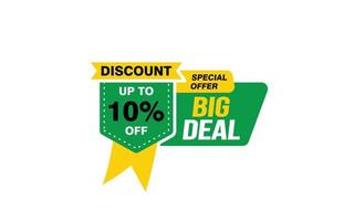 10 Percent BIG DEAL offer, clearance, promotion banner layout with sticker style. vector