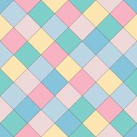 Geometric seamless pattern. A pattern with the image of multi-colored squares of pink, green, blue and yellow. Pattern in pastel colors. Vector