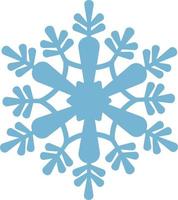 Beautiful blue snowflake. A snowflake of complex shape. A symbol of winter and new year. Vector illustration isolated on a white background