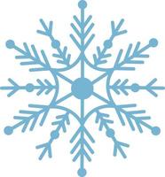 Beautiful blue snowflake. A snowflake of complex shape. A symbol of winter and new year. Vector illustration isolated on a white background