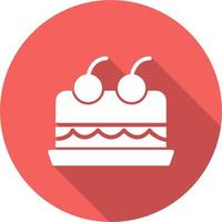 Cake With Cherry On Top Vector Icon