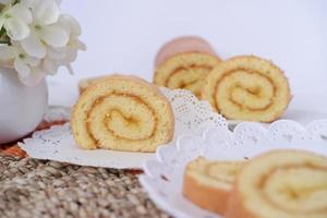 cake with delicious pineapple jam as a background photo