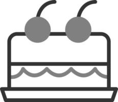 Cake With Cherry On Top Vector Icon