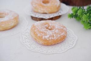 delicious snow donuts as a background photo