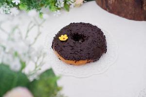 rosquillas con delicioso vidriar como un antecedentes foto