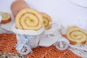 cake with delicious pineapple jam as a background photo