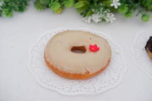 donuts with delicious glaze as a background photo