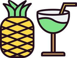 icono de vector de jugo de piña