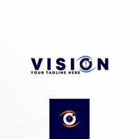 Letter or word VISION with Sore eye image graphic icon logo design abstract concept vector stock. Can be used as a symbol related to Health.