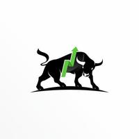 toro y tráfico o arriba flecha imagen gráfico icono logo diseño resumen concepto vector existencias. lata ser usado como un símbolo relacionado a animal o comercio.