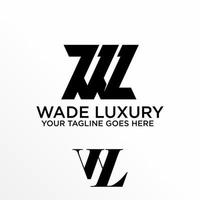 Unique Letter or word WL font in cennected image graphic icon logo design abstract concept vector stock. Can be used as a symbol associated with initial or monogram.