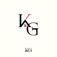 Letter or word KG font with chimney Roof house and ball window image graphic icon logo design abstract concept vector stock. Can be used as a symbol related to property or initial.