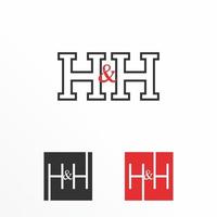 letra o palabra h y h o doble h sans serif fuente imagen gráfico icono logo diseño resumen concepto vector existencias. lata ser usado como un símbolo relacionado a inicial.