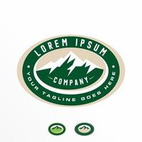 Simple Mountain in Ellipse emblem image graphic icon logo design abstract concept vector stock. Can be used as a symbol related to adventure.