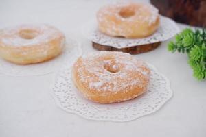 delicious snow donuts as a background photo