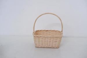 beautiful wicker basket as a background photo