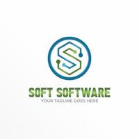 Letter S flip dot tech line font image graphic icon logo design abstract concept vector stock. Can be used as a symbol related to Technology or initial.