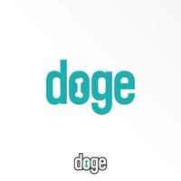 Letter or word DOGE sans serif font with Bone image graphic icon logo design abstract concept vector stock. Can be used as a symbol related to dog or initial.