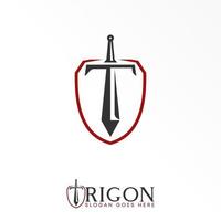 espada o cuchillo me gusta letra o palabra t fuente con Guardia proteger imagen gráfico icono logo diseño resumen concepto vector existencias. lata ser usado como un símbolo relacionado a deporte o inicial.