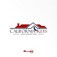 Unique Roof house and California maps image graphic icon logo design abstract concept vector stock. Can be used as a symbol related to home property.