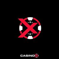 Letter or word X font with casino Coin or token image graphic icon logo design abstract concept vector stock. Can be used as a symbol related to gambling or initial.