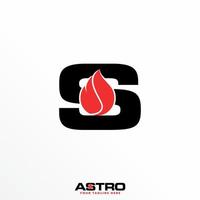 letra o palabra s sans serif fuente con fuego o imagen gráfico icono logo diseño resumen concepto vector existencias. lata ser usado como un símbolo asociado con industrial o inicial.