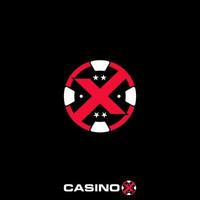 letra o palabra X fuente con casino moneda o simbólico imagen gráfico icono logo diseño resumen concepto vector existencias. lata ser usado como un símbolo relacionado a juego o inicial.