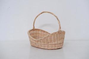 beautiful wicker basket as a background photo