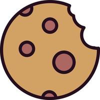 Cookie With Fine Chips Vector Icon