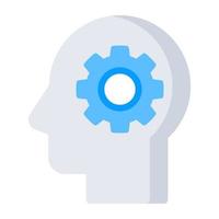 Flat design icon of mind development vector