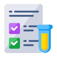 Conceptual flat design icon of experiment list vector