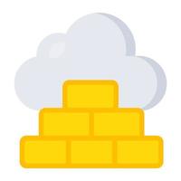 A colored design icon of cloud wall vector