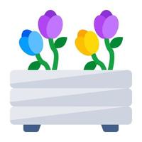 Conceptualizing flat design icon of flowerpot vector