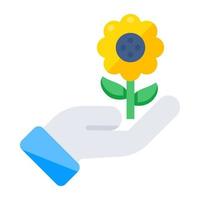 Vector design of sunflower, flat icon