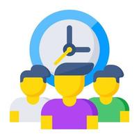 Conceptual flat design icon of meeting time vector