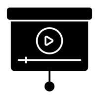 Premium download icon of video presentation vector