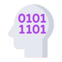 Modern design icon of binary mind vector