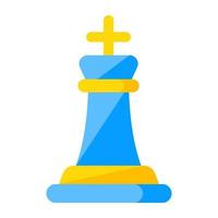 Strategy game icon, flat design of chess pawn vector