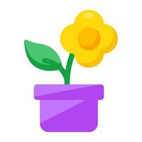 Conceptualizing flat design icon of flowerpot vector