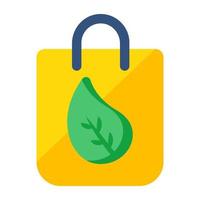 Conceptual flat design icon of eco bag vector