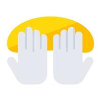 A hand covering icon, flat design of gloves vector