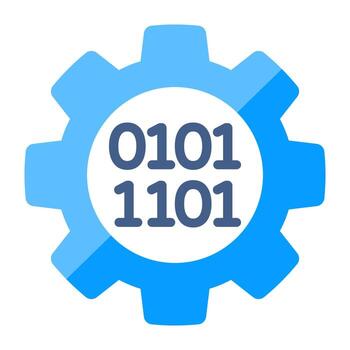 Icon of binary setting in flat design isolated on white background vector