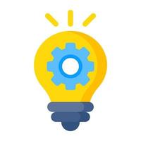 A flat design icon of idea generation vector