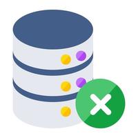 An icon design of delete database vector