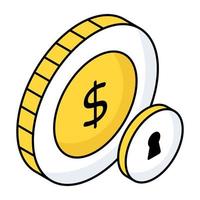 A premium download icon of financial security vector