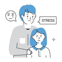 Trendy Stressed Parent vector