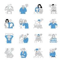 Sketchy Mental Health Illustrations Set vector