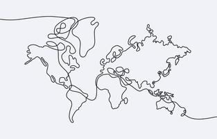 World Map One Stroke Concept vector